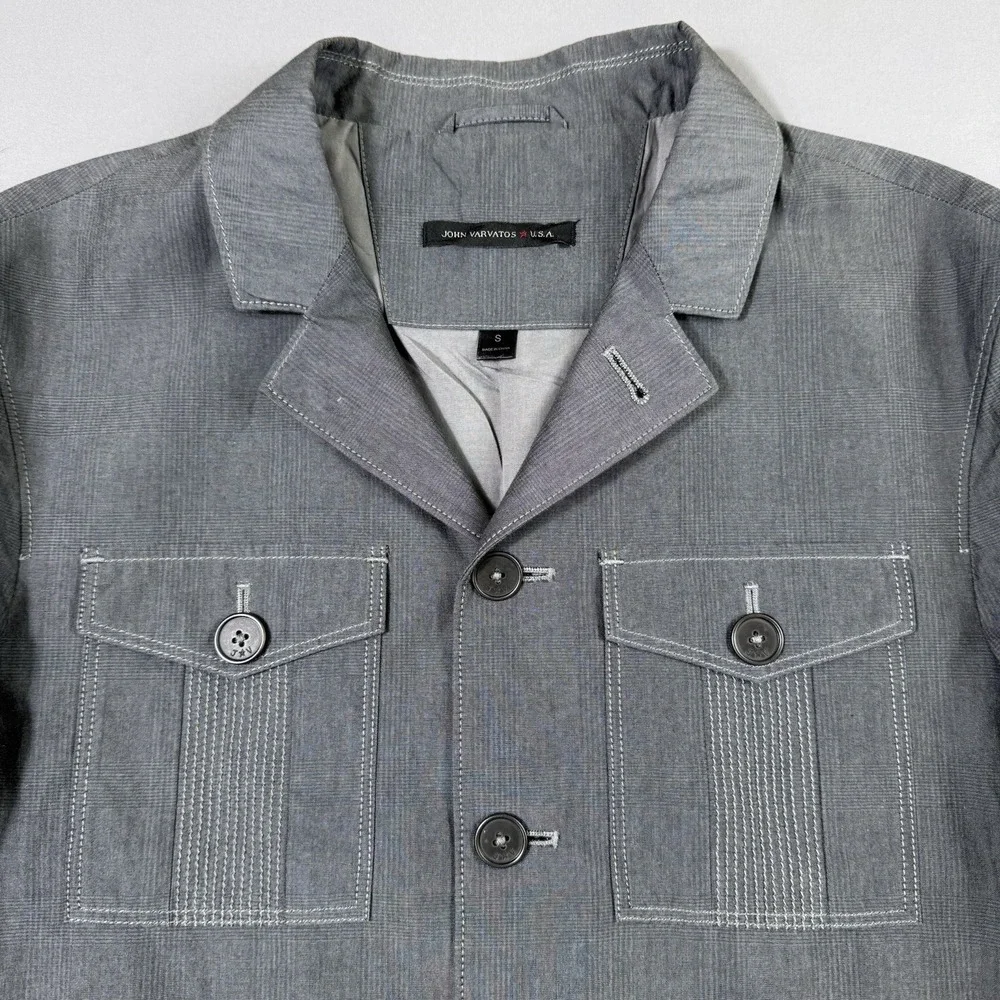 John Varvatos Jacket Mens Size Small Grey Blazer Sport Coat Casual Vented Cotton